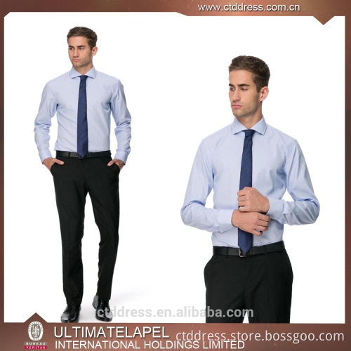 2015 wholesale hot sale 100% cotton light blue wide spread collar italian mens designer shirts